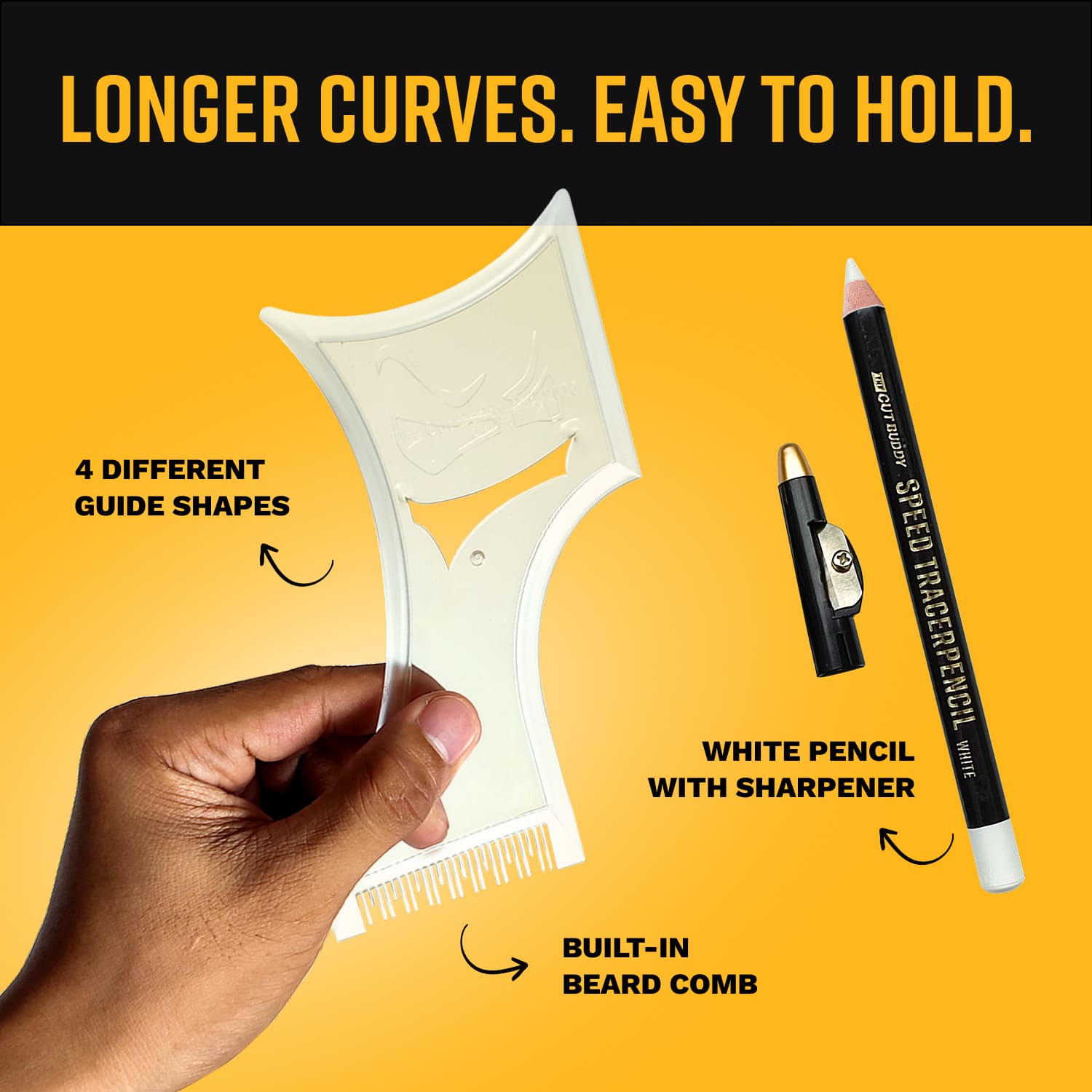 Beard Shaping Tool and Hair Trimmer Guide - Plus Version - The Cut Buddy - The Cut Buddy