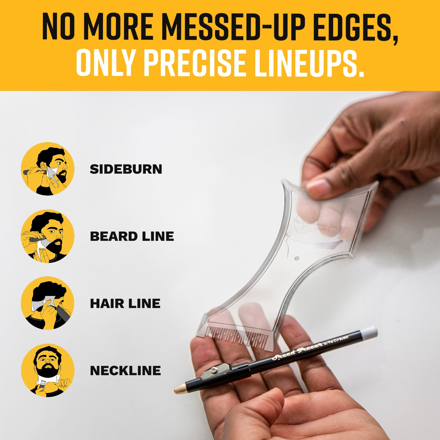 Beard Shaping Tool and Hair Trimmer Guide - Plus Version - The Cut Buddy - The Cut Buddy