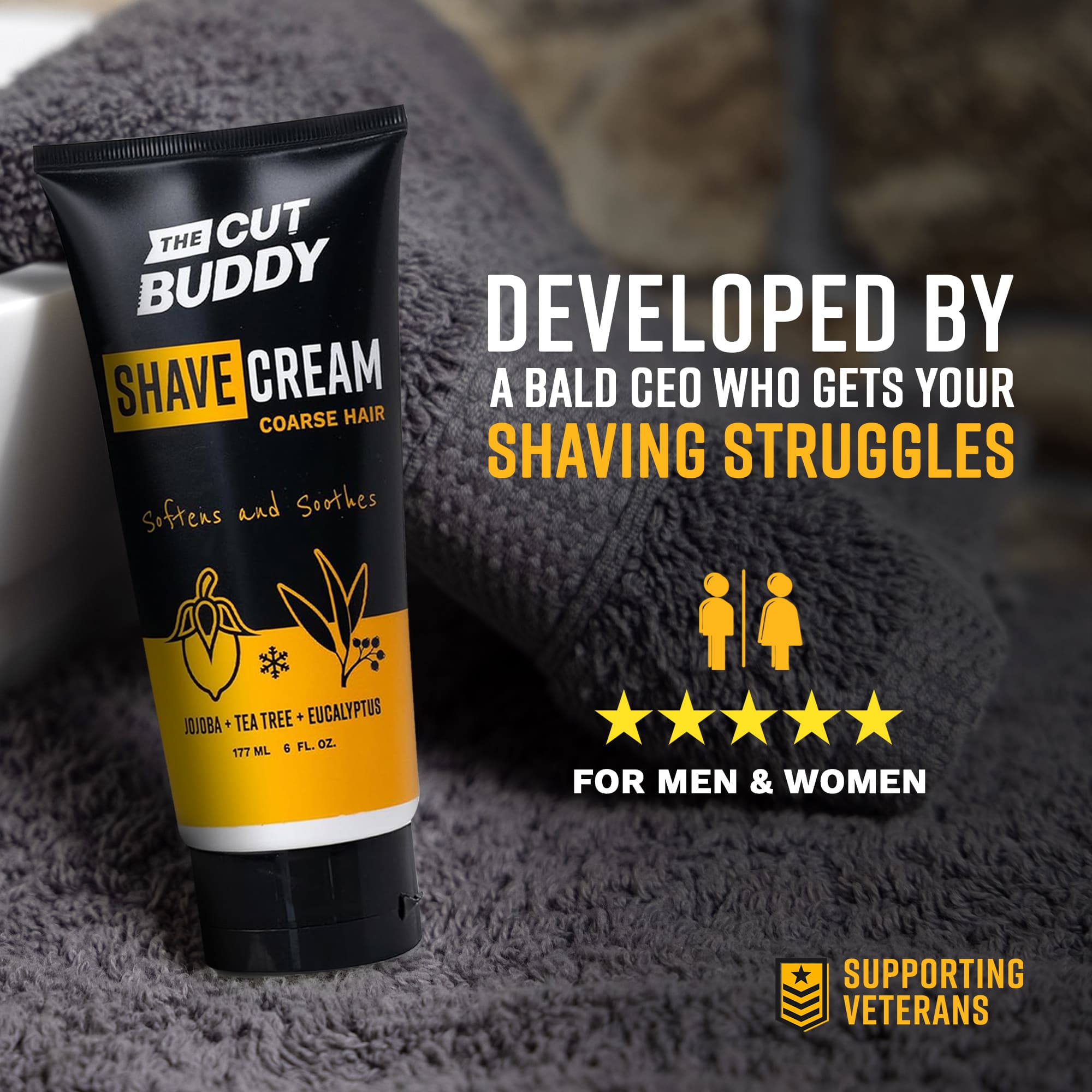 Shaving Cream - Soothing Foaming Solution (6 OZ) - The Cut Buddy - The Cut Buddy