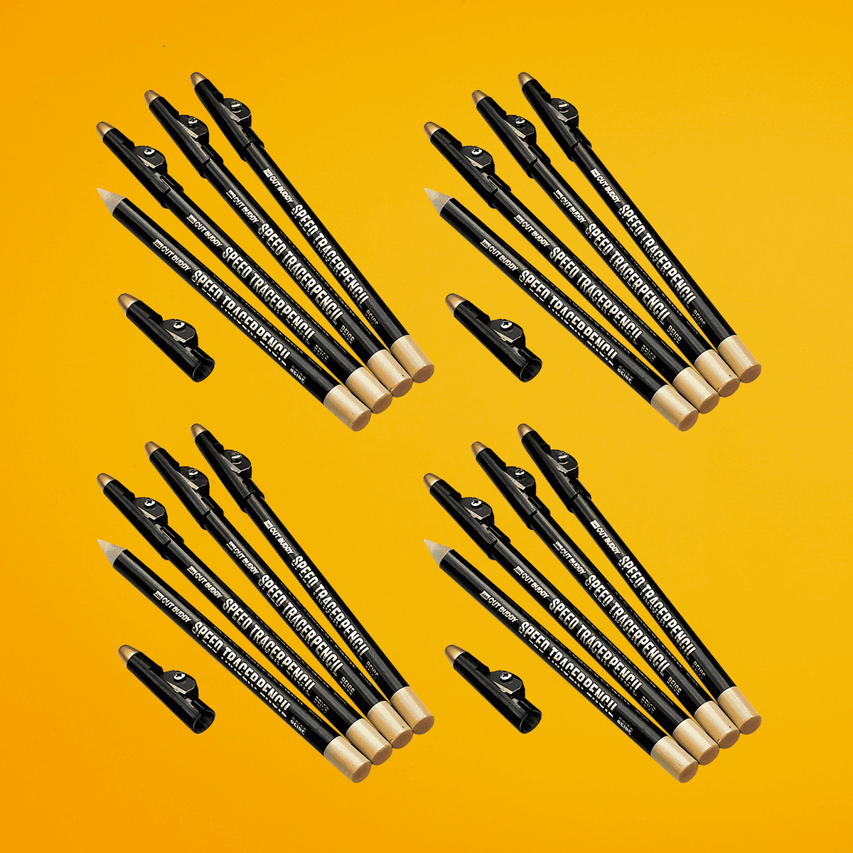 4 PACK - Speed Tracer Barber Pencils + Sharpener (Beige) - The Cut Buddy-The Cut Buddy