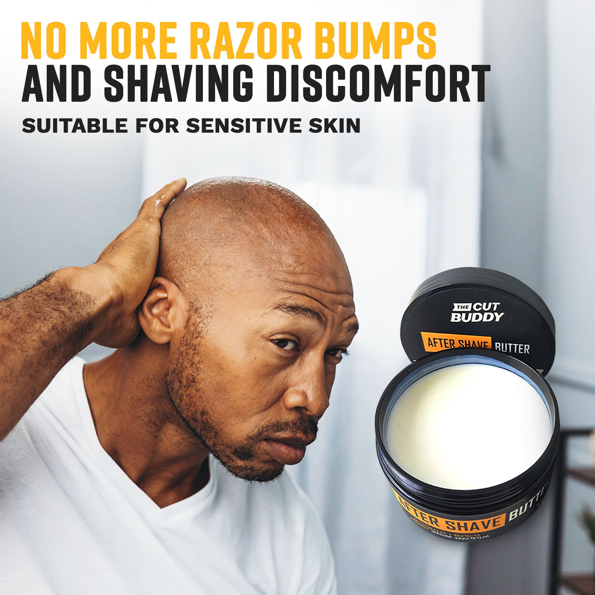 After Shave Moisturizer Butter with Razor Bump Defense (8 oz) - The Cut Buddy - The Cut Buddy