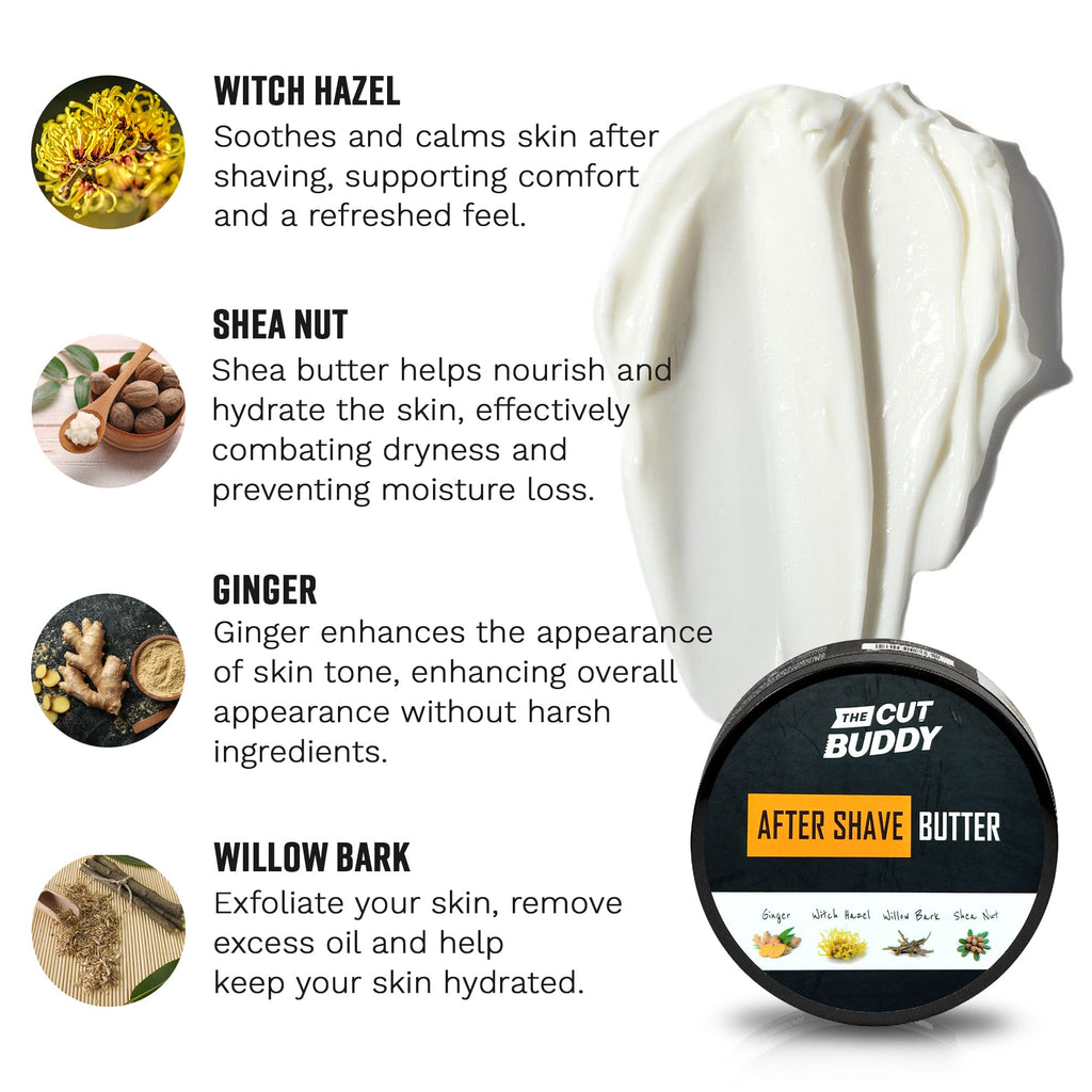 After Shave Moisturizer Butter with Razor Bump Defense (8 oz) - The Cut Buddy - The Cut Buddy