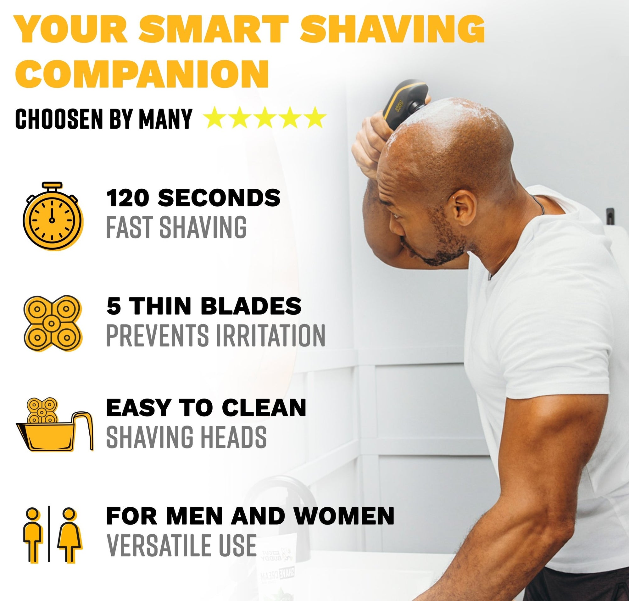 Bald Buddy - Ergonomic Bald Shaver - The Cut Buddy - The Cut Buddy