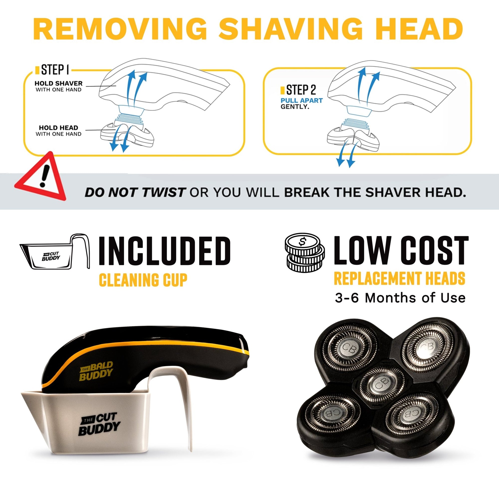 Bald Buddy - Ergonomic Bald Shaver - The Cut Buddy - The Cut Buddy