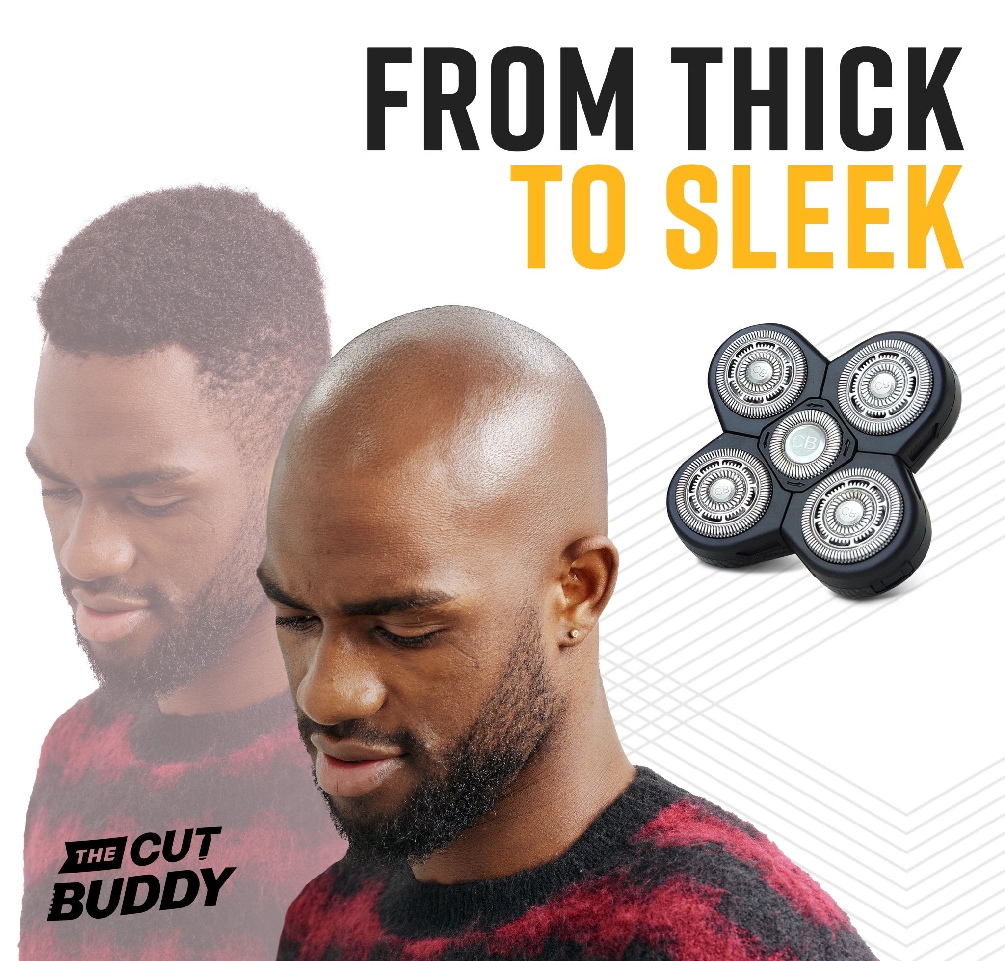 Bald Buddy Textured - Hair Shaving Head – For Coarse and Curly Hair (1 Unit) - The Cut Buddy - The Cut Buddy
