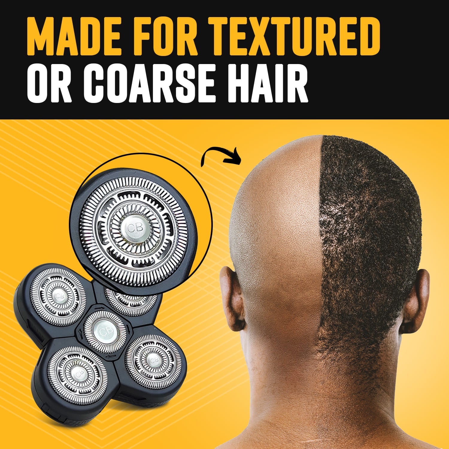 Bald Buddy Textured - Hair Shaving Head – For Coarse and Curly Hair (4 Units) - The Cut Buddy - The Cut Buddy