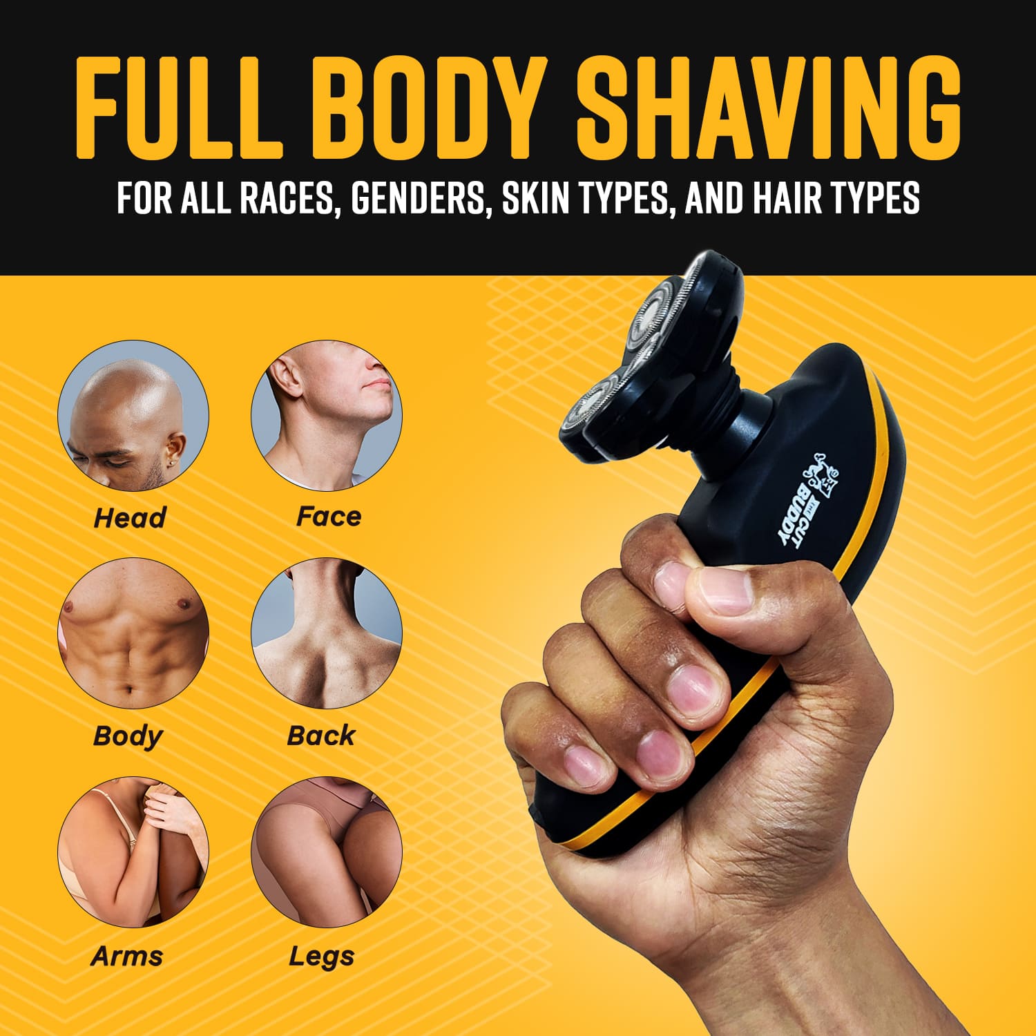 Bald Buddy Textured - Hair Shaving Head – For Coarse and Curly Hair (4 Units) - The Cut Buddy - The Cut Buddy