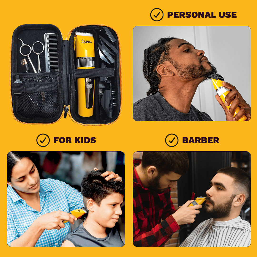 Cordless Hair and Beard Clipper with Scissors + Case - The Cut Buddy - The Cut Buddy