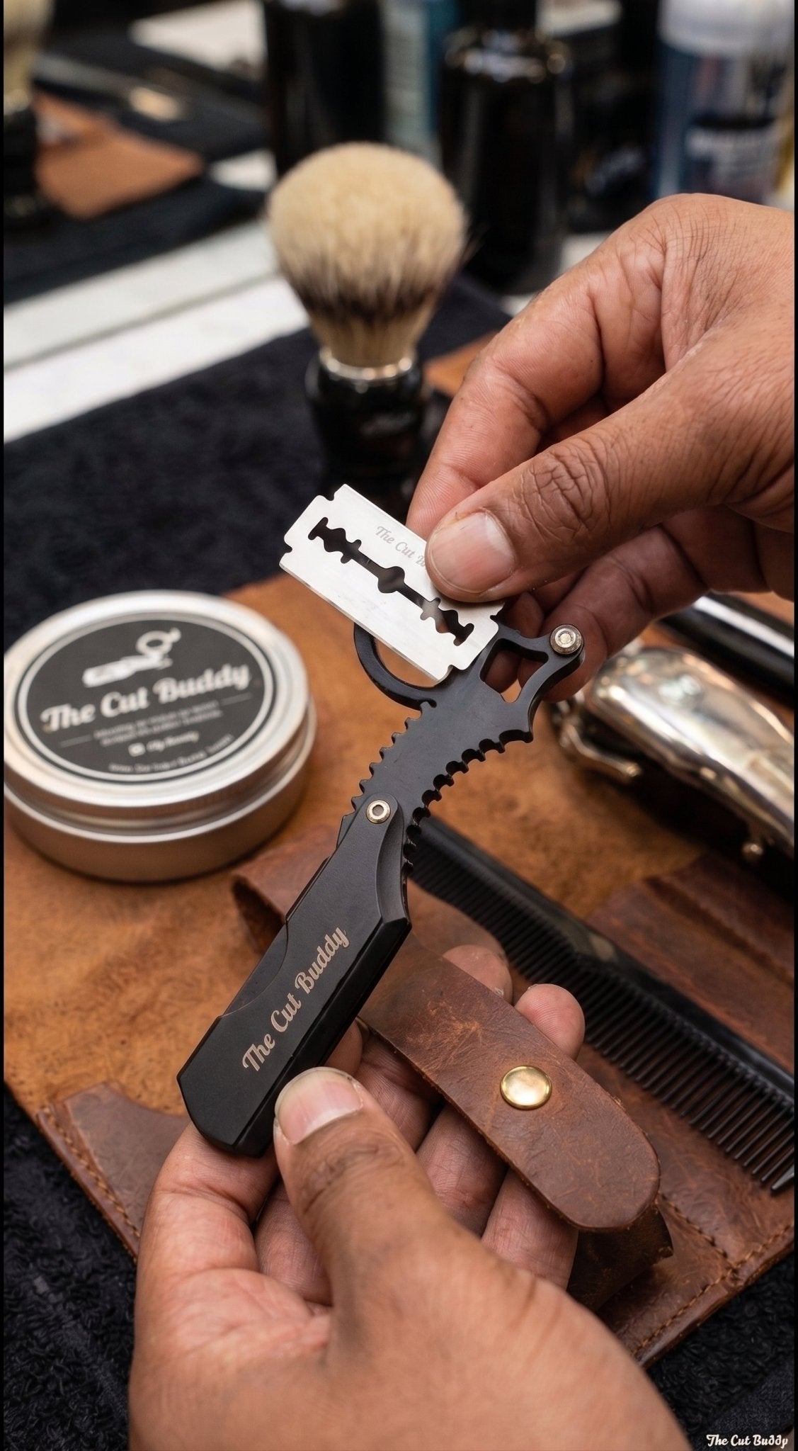 Ergonomic Straight Razor Holder - The Cut Buddy-The Cut Buddy