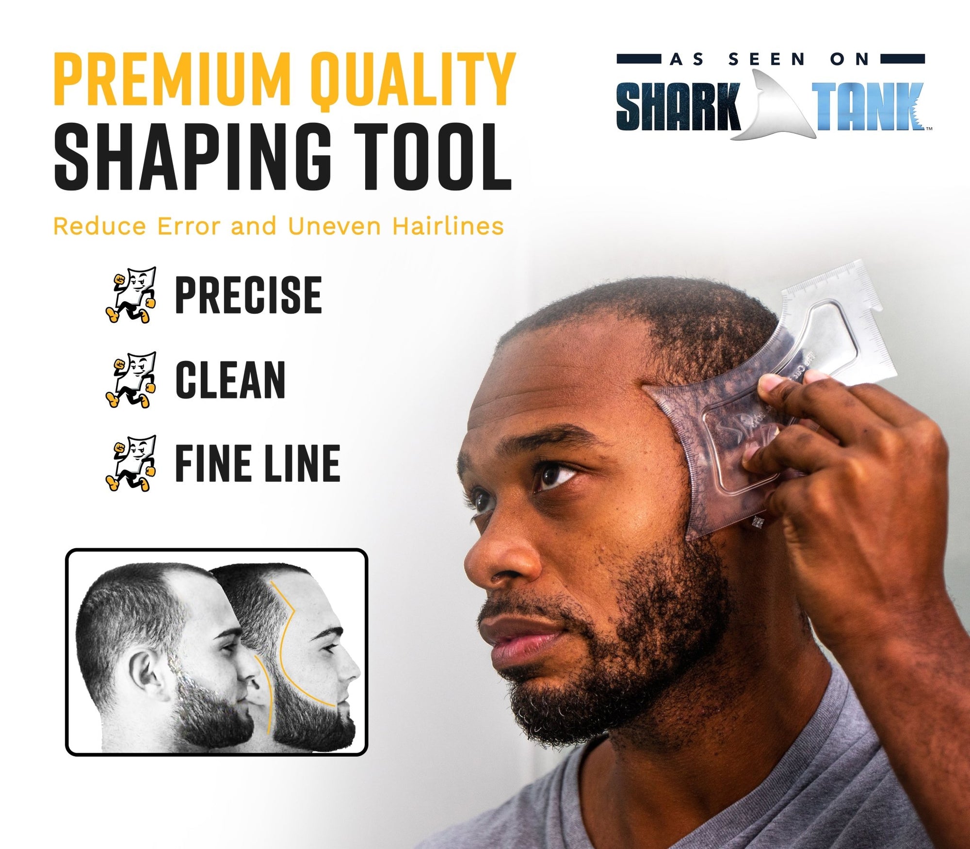 Hair Edge Up Trimmer Guide and Beard Shaping Stencil Tool - The Cut Buddy - The Cut Buddy