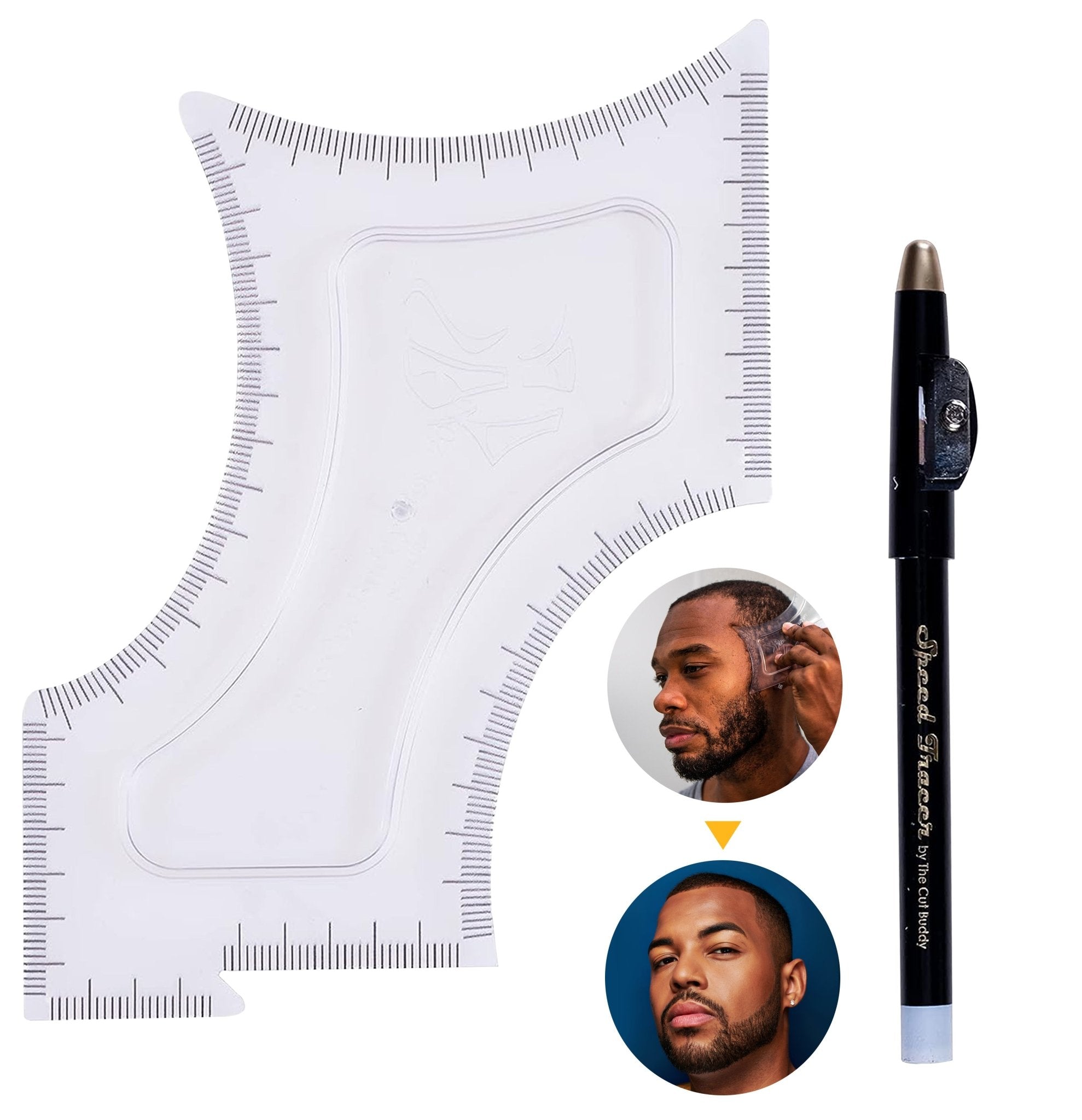 Hair Edge Up Trimmer Guide and Beard Shaping Stencil Tool - The Cut Buddy - The Cut Buddy