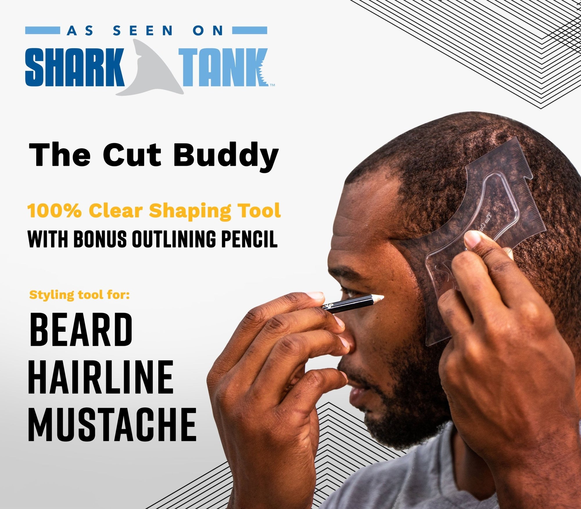 Hair Edge Up Trimmer Guide and Beard Shaping Stencil Tool - The Cut Buddy - The Cut Buddy