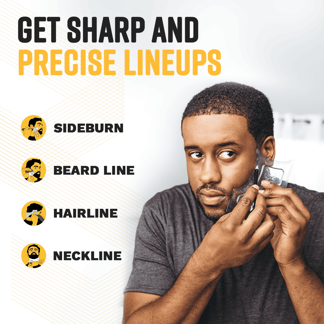 Hair Edge Up Trimmer Guide and Beard Shaping Stencil Tool - The Cut Buddy - The Cut Buddy