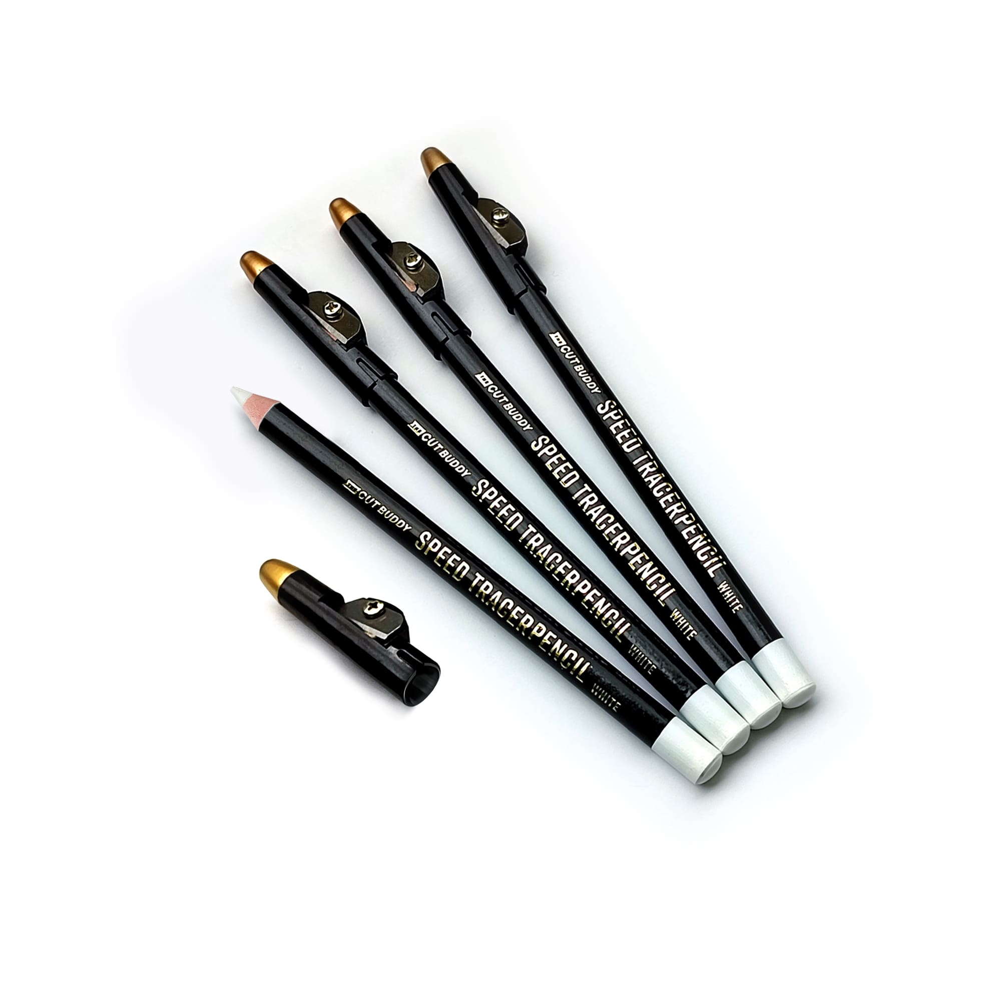Ivory White - Speed Tracer Barber Pencils + Sharpener - The Cut Buddy - The Cut Buddy