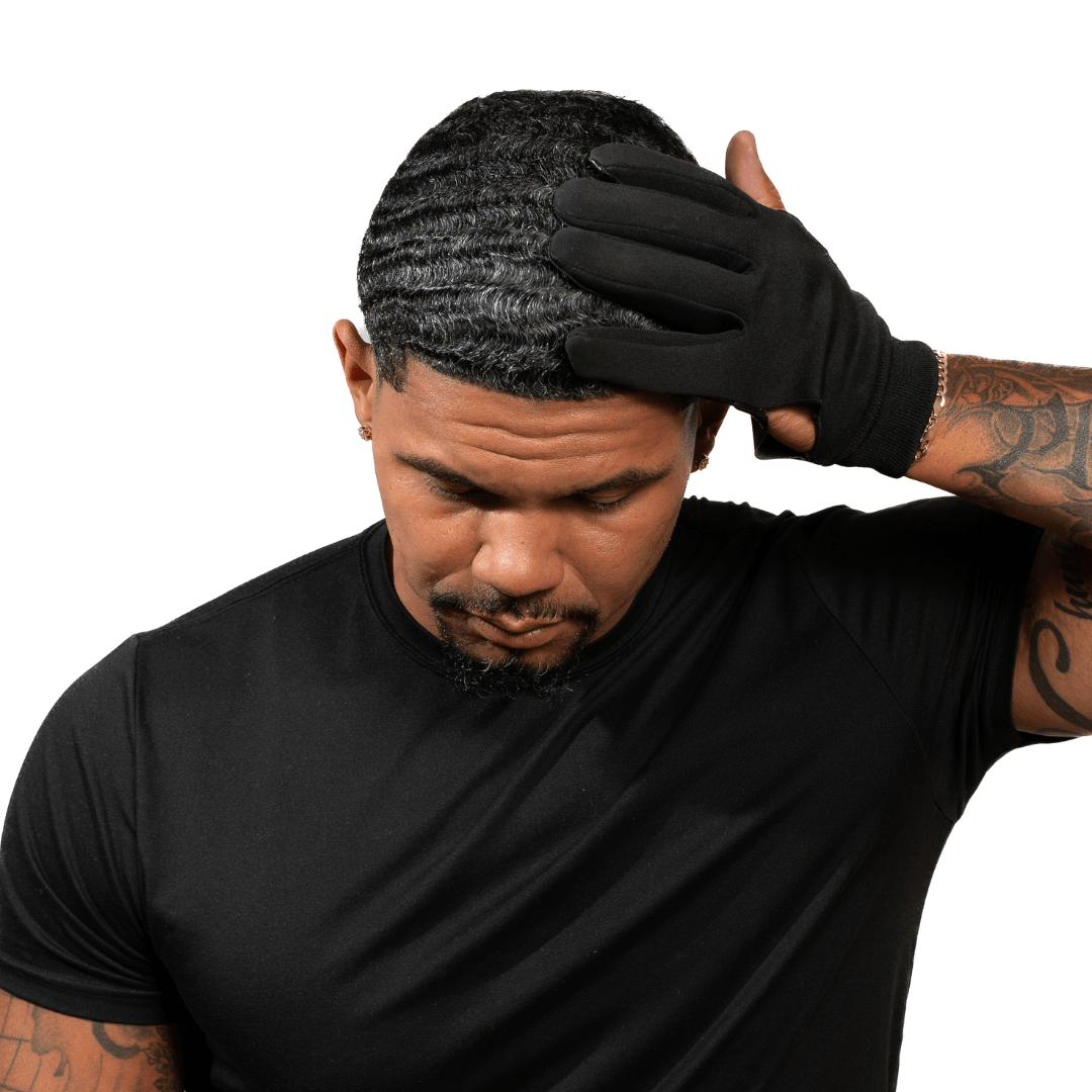 Nick Wavy Collection - Satin Durag (Black Body / Yellow Stitch) - The Cut Buddy - The Cut Buddy
