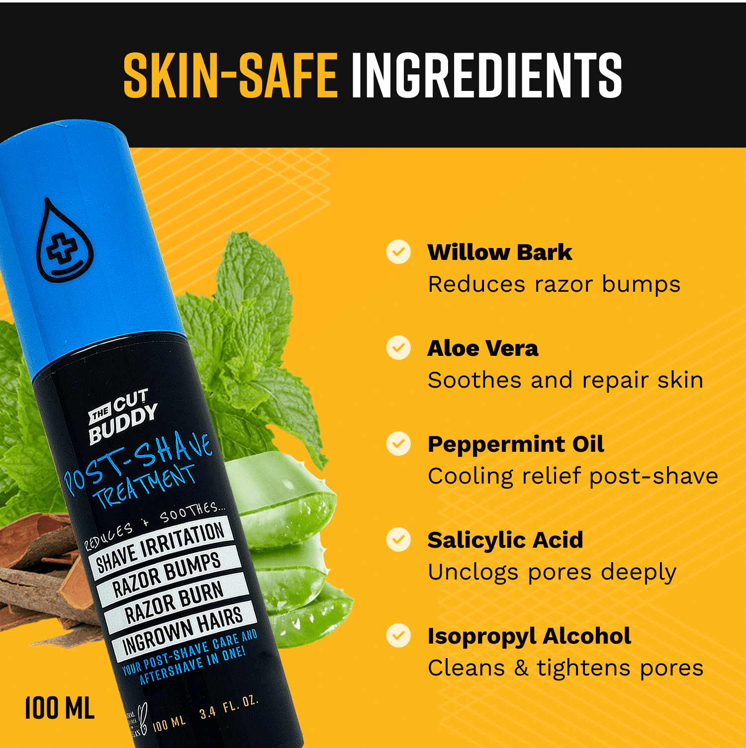 Post Shave Irritation Solution - Unscented 3.4 oz - The Cut Buddy - The Cut Buddy