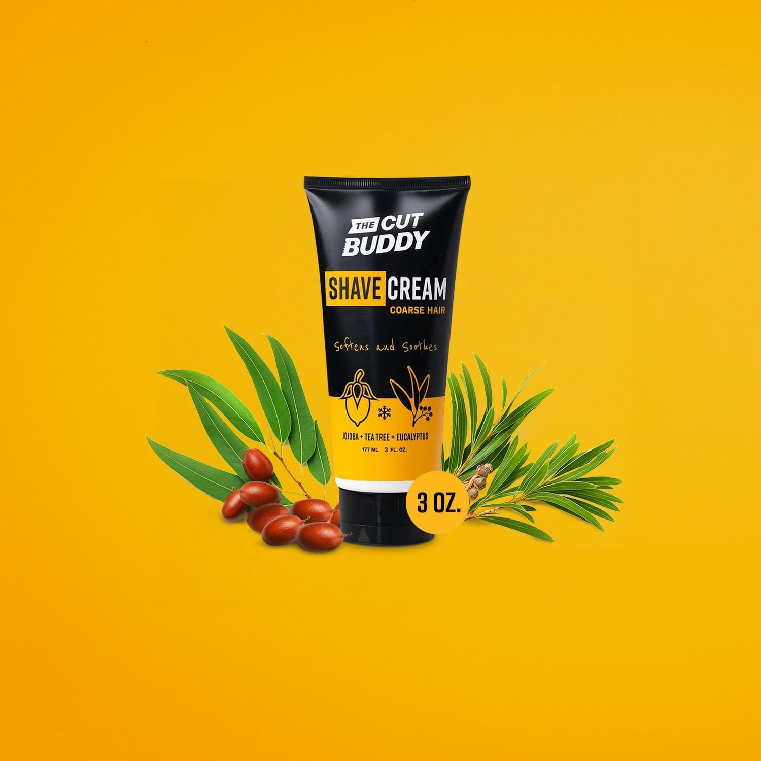 Shaving Cream for Coarse & Curly Hair (Travel Size - 3 oz) - The Cut Buddy - The Cut Buddy