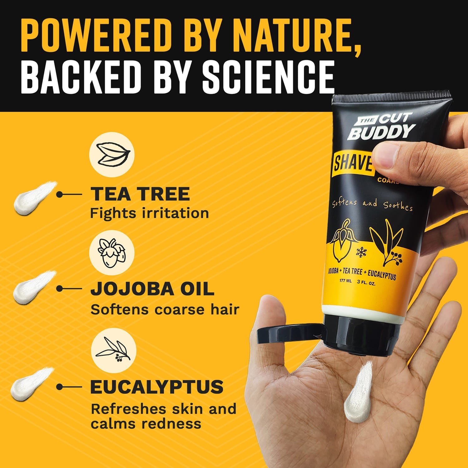 Shaving Cream for Coarse & Curly Hair (Travel Size - 3 oz) - The Cut Buddy - The Cut Buddy