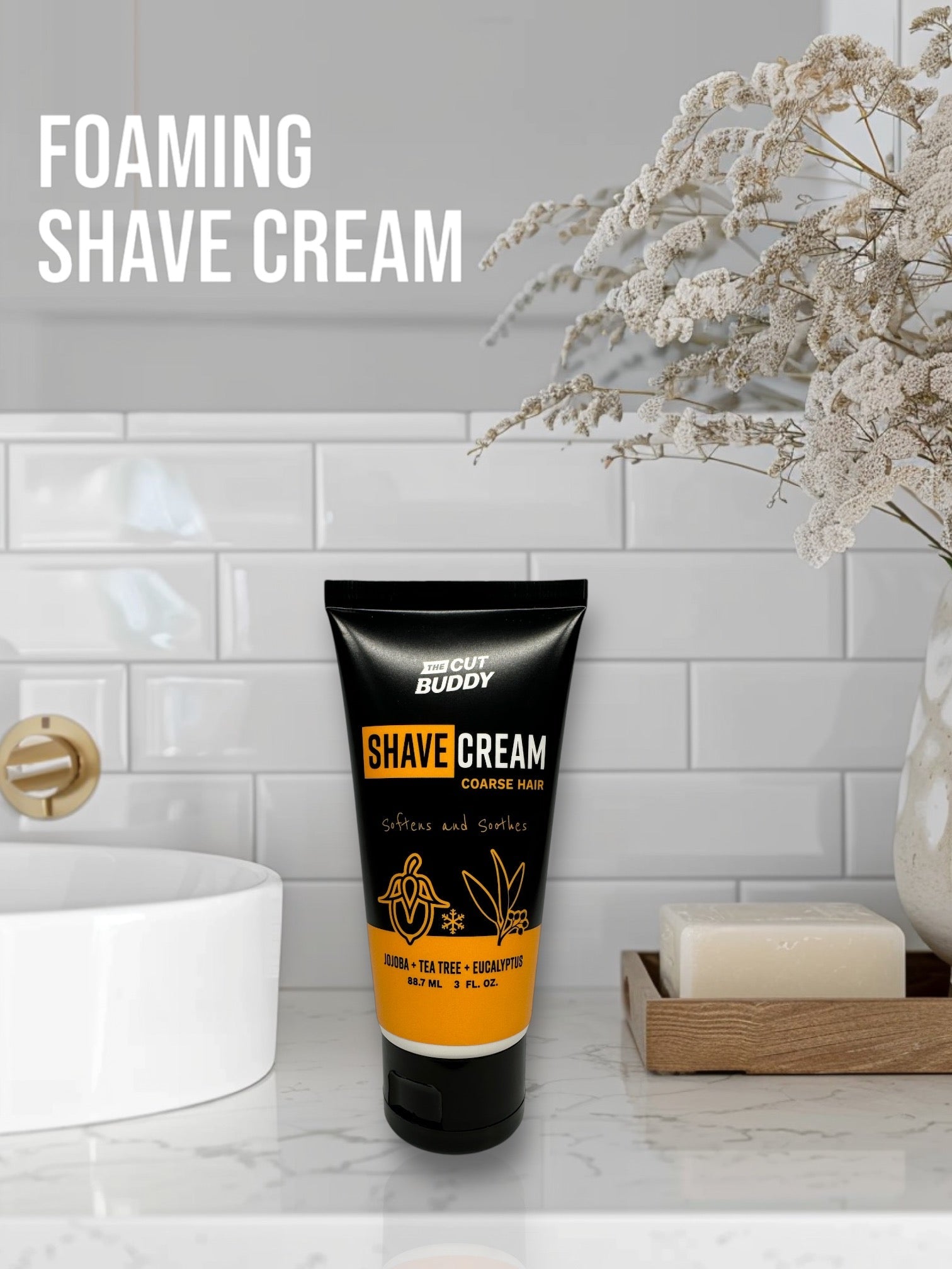 Shaving Cream - Soothing Foaming Solution (3 OZ) - The Cut Buddy - The Cut Buddy