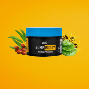 Soothing aftershave cream for preventing razor bumps and ingrown hairs, infused with natural aloe and jojoba for sensitive skin.