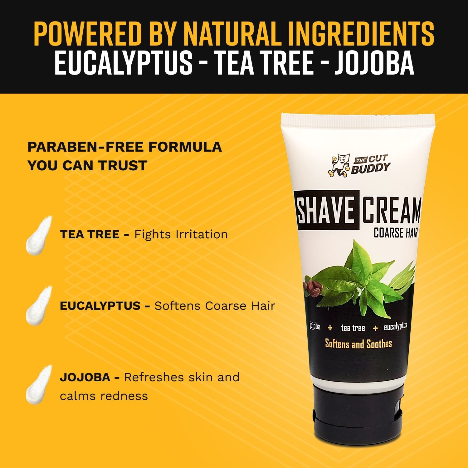 A grooming product trio including After Shave spray, Shave Butter, and Shave Cream formulated specifically for coarse hair textures.